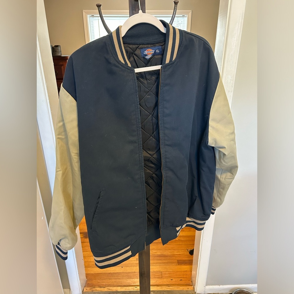 Dickies Vintage Insulated Varsity Bomber Jacket Navy